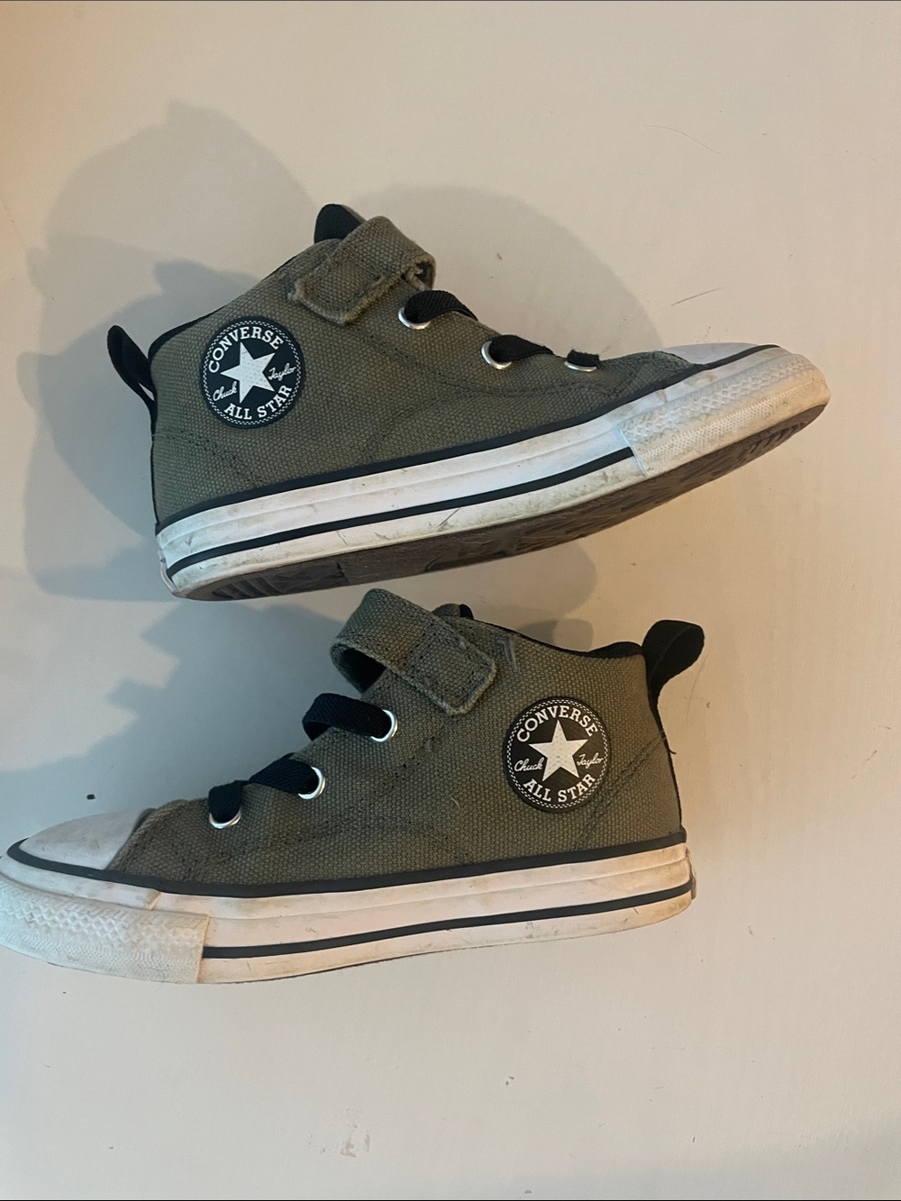 Converse Kids Olive Green High-Top Sneakers with Black Details